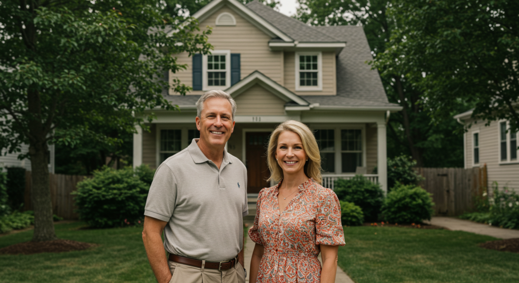 happy couple in cleveland ohio selling home